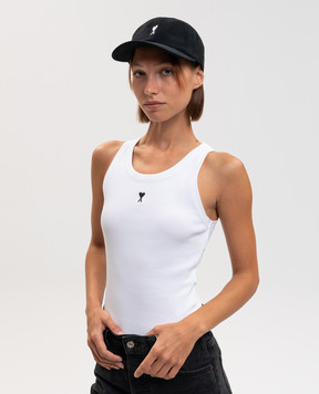 Ami Paris Black cap with embroidered emblem UCP265AW0041w