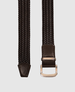 Agnona Brown leather braided belt L612U1NT1325