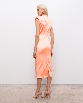 Thierry Mugler Orange dress with accent shoulders 26S1RO18415019