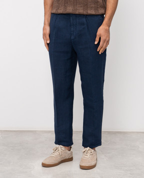 Brunello Cucinelli Blue linen pants M243DE1450