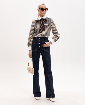 Valentino Beige striped shirt 9B3AB8J7AC4