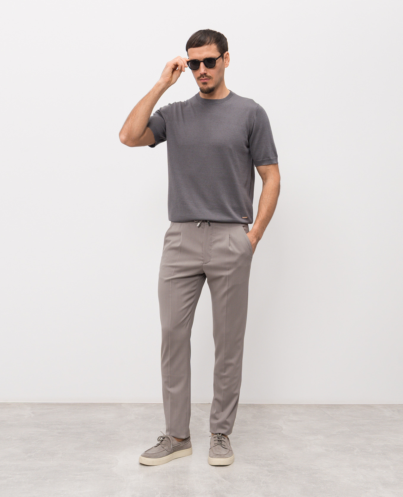 

Gray silk t-shirt Enrico Mandelli, Grey