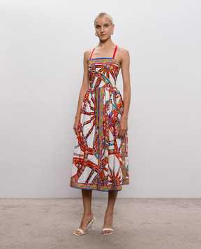 Dolce&Gabbana White printed midi dress F615VTGDDTE