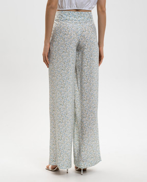 Ermanno Scervino White printed silk pants D482P374XWE