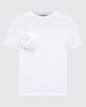 Twinset White T-shirt with brooch 262TP2300
