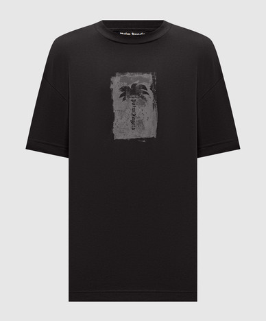 T-shirt nera con stampa del marchio