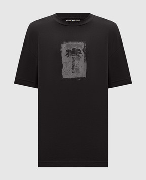 Palm Angels Black T-shirt with branded print PAMAA001JR019