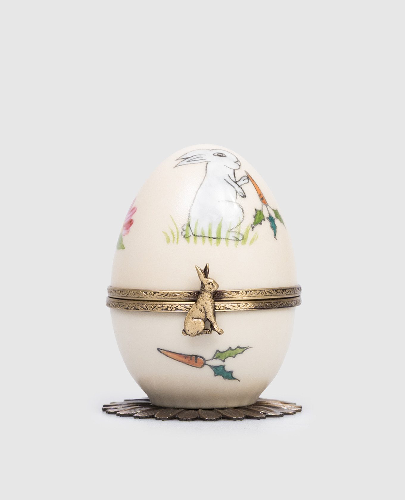 

Beige musical porcelain egg Rabbit Fanex France