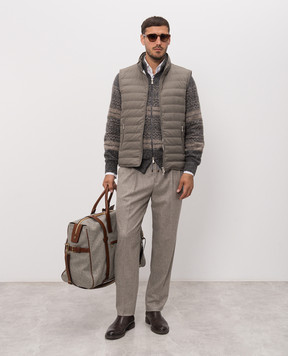 Brunello Cucinelli Gray cardigan with alpaca wool and cashmere MTF710016
