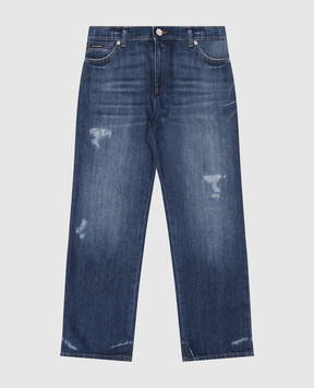 Dolce&Gabbana Children's blue jeans with a frayed effect and holes L42F88LDD53812+
