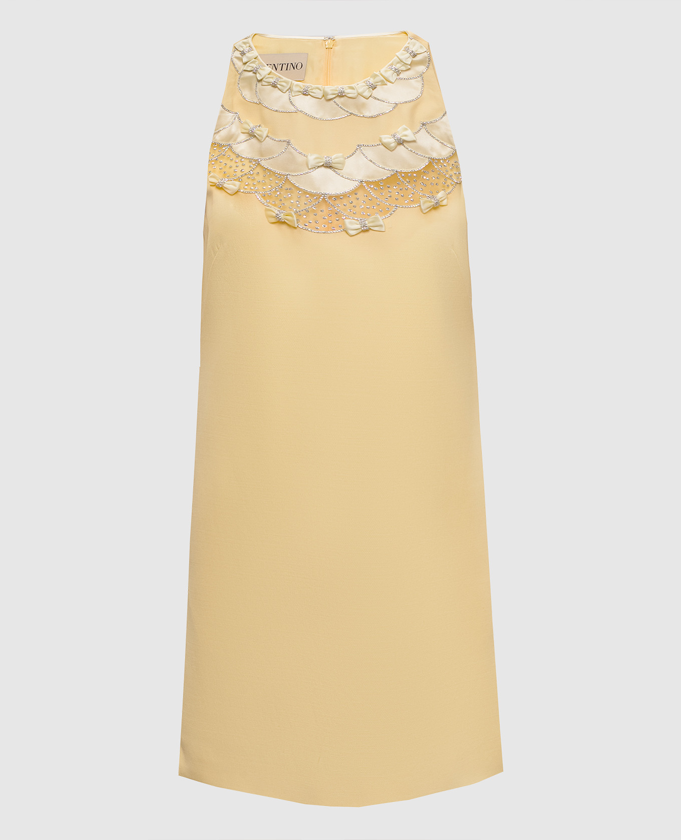 

Yellow wool and silk mini dress with crystals Valentino