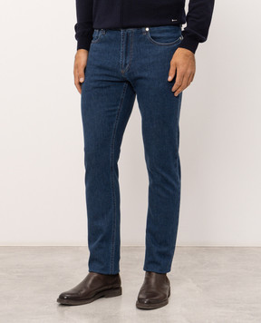 Enrico Mandelli Blue jeans with a patch 0MIAMI6255