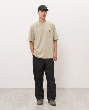 Stone Island Khaki T-shirt with logo print L2S152100028S0500