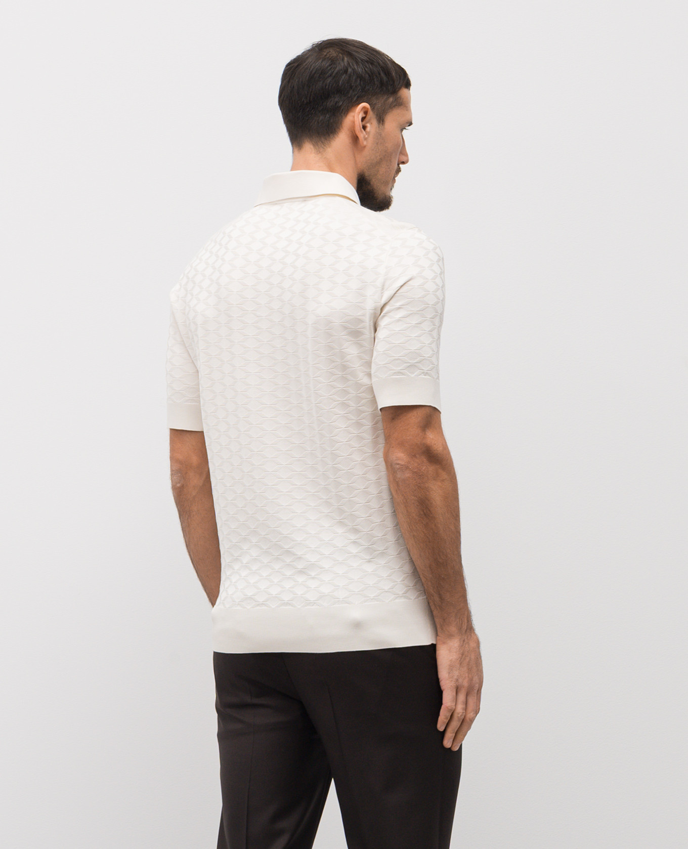 

White patterned silk polo shirt Dolce&Gabbana