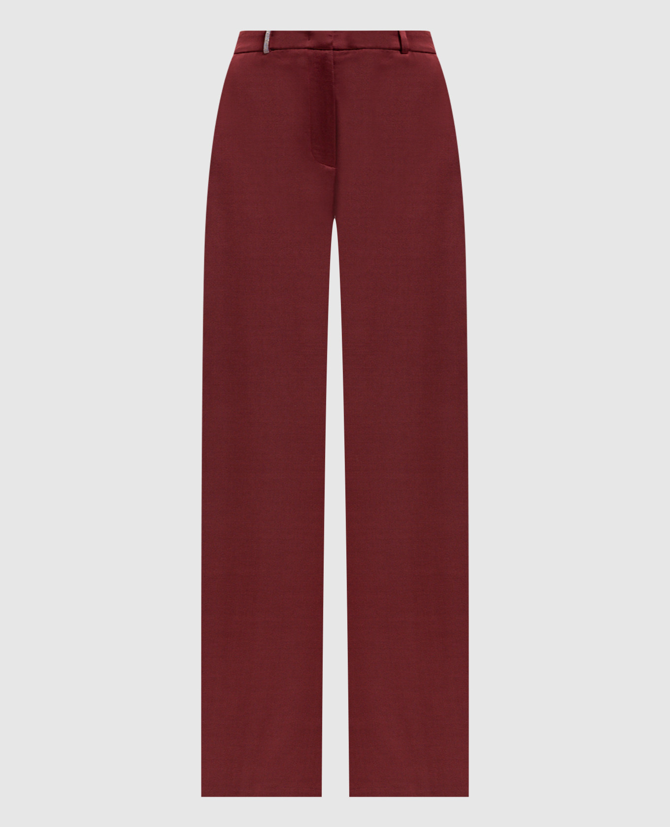 Red pants with a monil chain