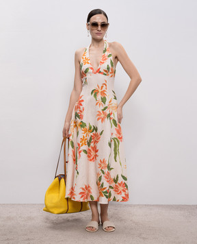 Faithfull Marais white floral linen dress FF3637JDF
