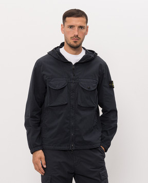 Stone Island Blue jacket with logo patch L2S151200004S0A10
