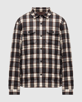 Peserico Grey checked wool down jacket R52760D06417