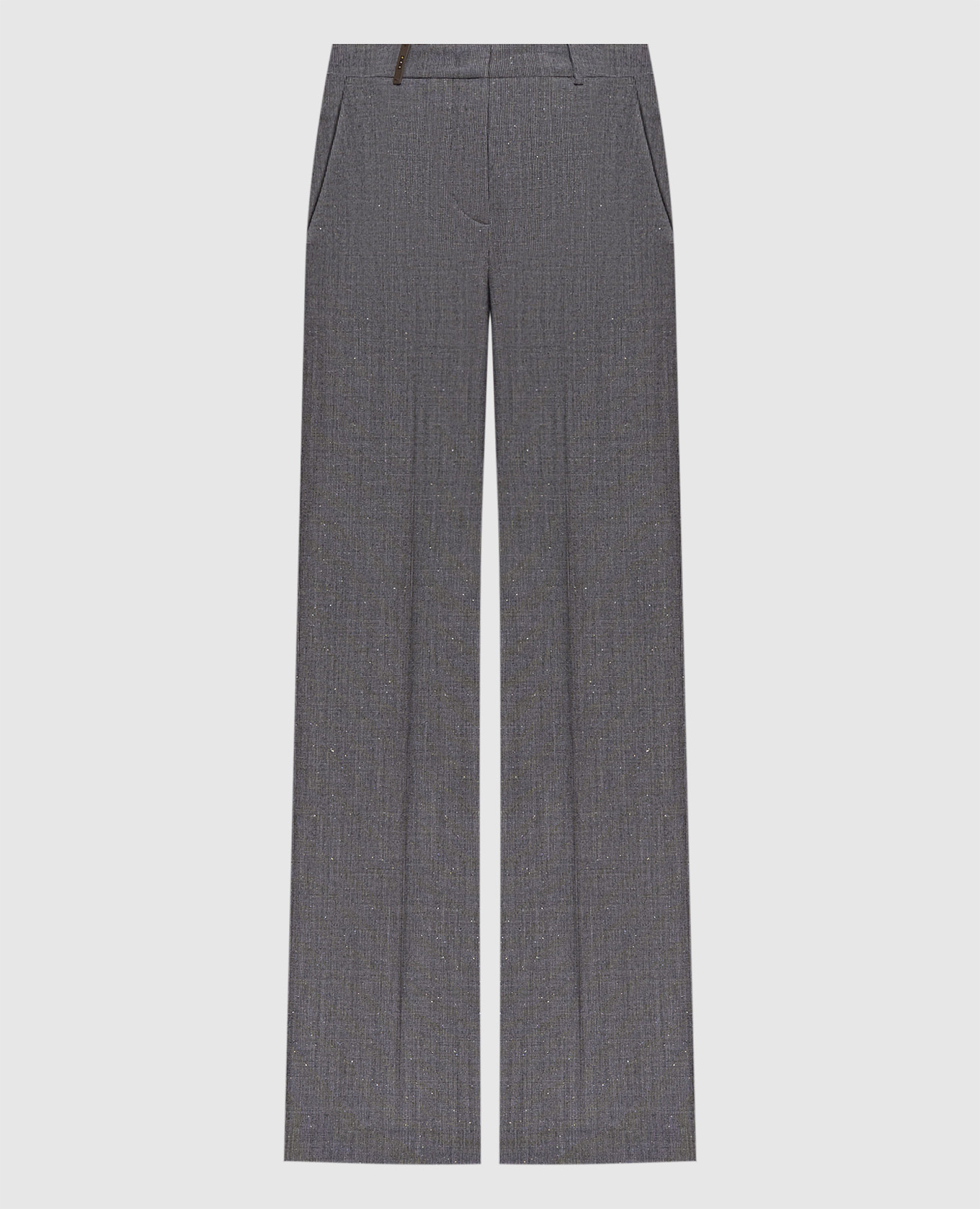 Gray wool pants with a pattern