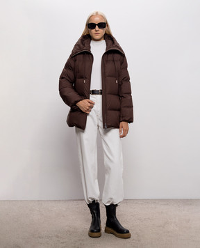 Be Florence Brown down jacket with embroidered emblem BE2617