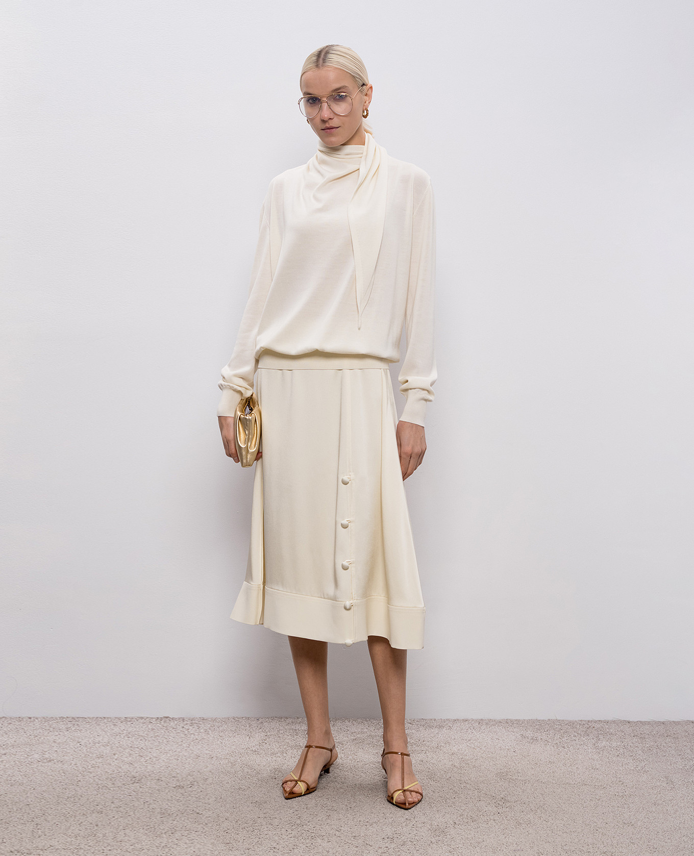 

Beige midi skirt Jil Sander