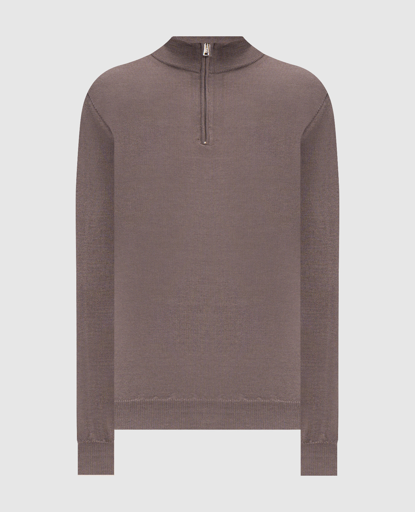 Brown wool, silk and cashmere jumper