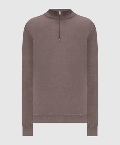 Brown wool, silk and cashmere jumper