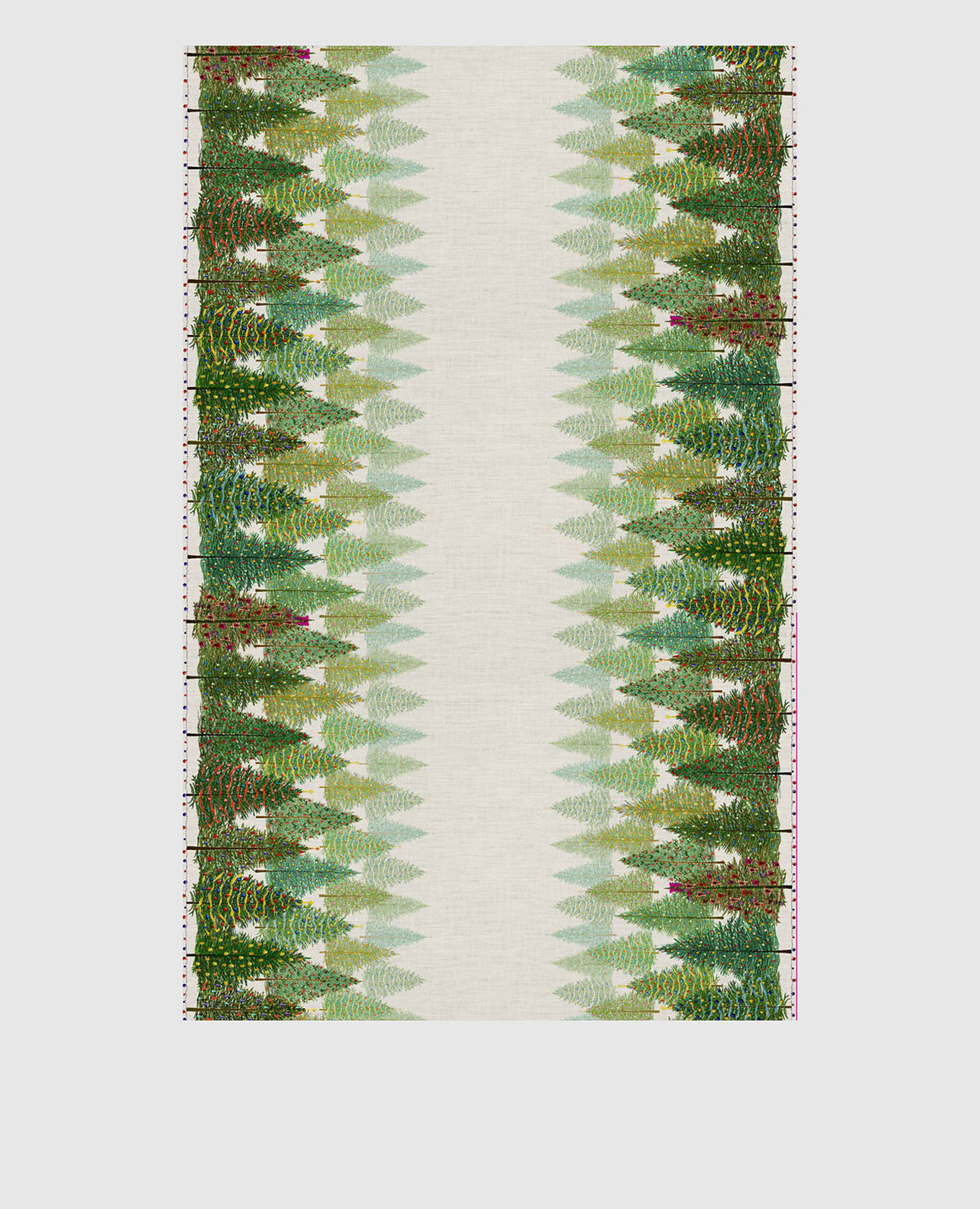 Gray tablecloth FAIRY TREES