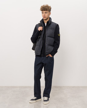 Stone Island Blue wool cardigan L2S155100023S00B4