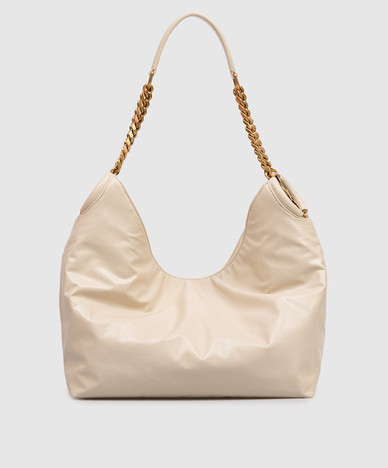 Beige leather bag HORTENSE