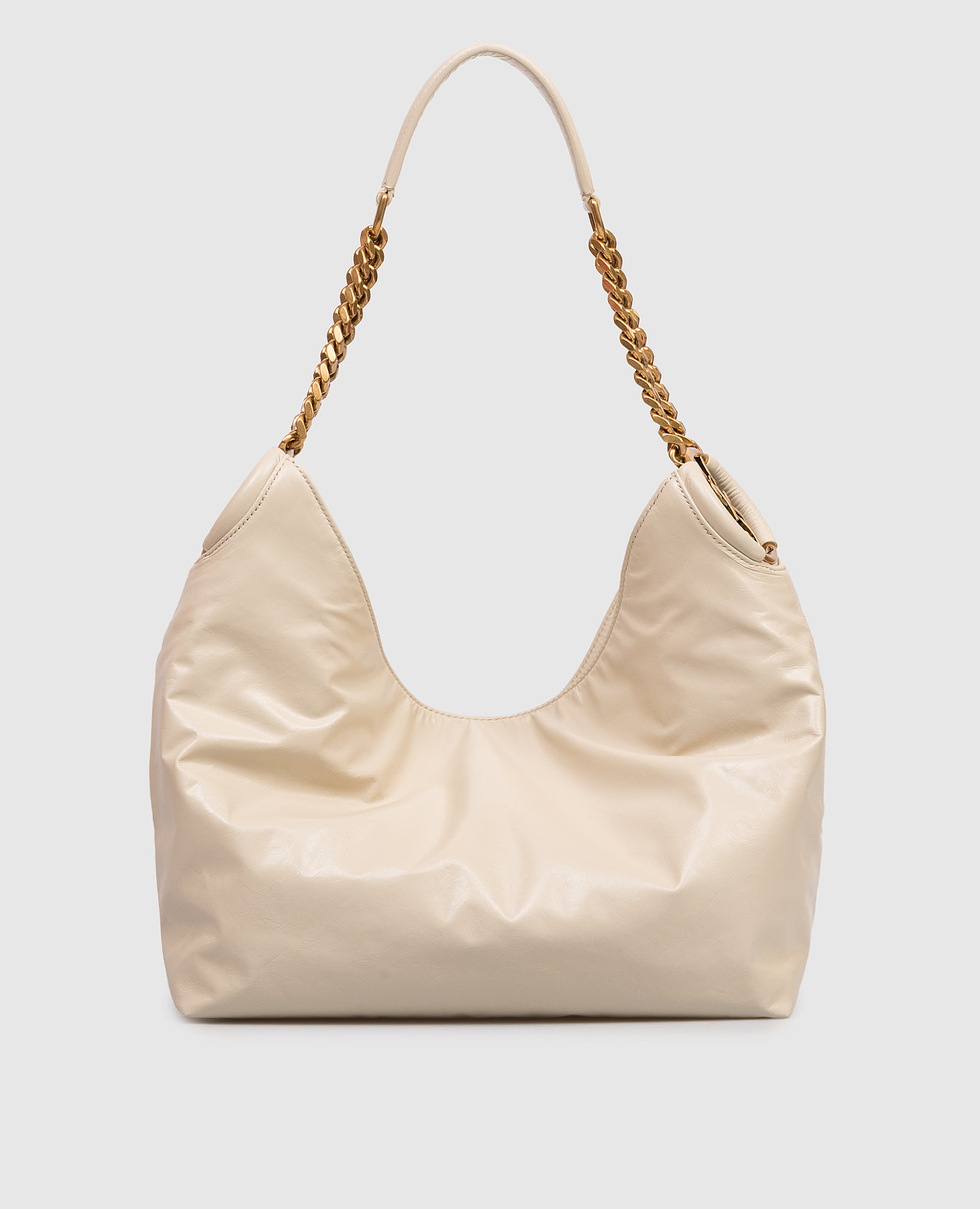 Beige leather bag HORTENSE