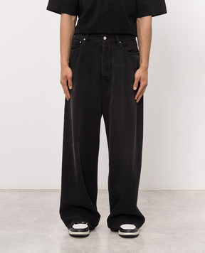 AMIRI Black jeans with logo patch AMBMJE1145