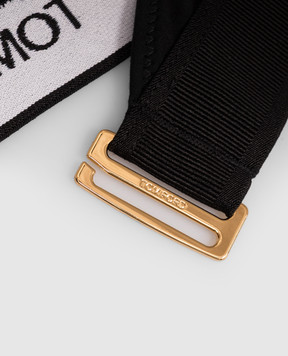 Tom Ford Black bralette with logo pattern BRJ009JEX011