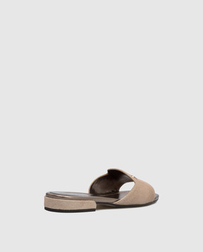 Jimmy Choo Dina brown suede flip-flops with lurex DINAFLATSHS