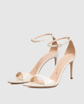 Babe Pay Pls Ivory patent leather sandals 223804LA