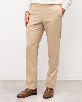 Stefano Ricci Beige wool trousers with logo M1T80A0000W0008U