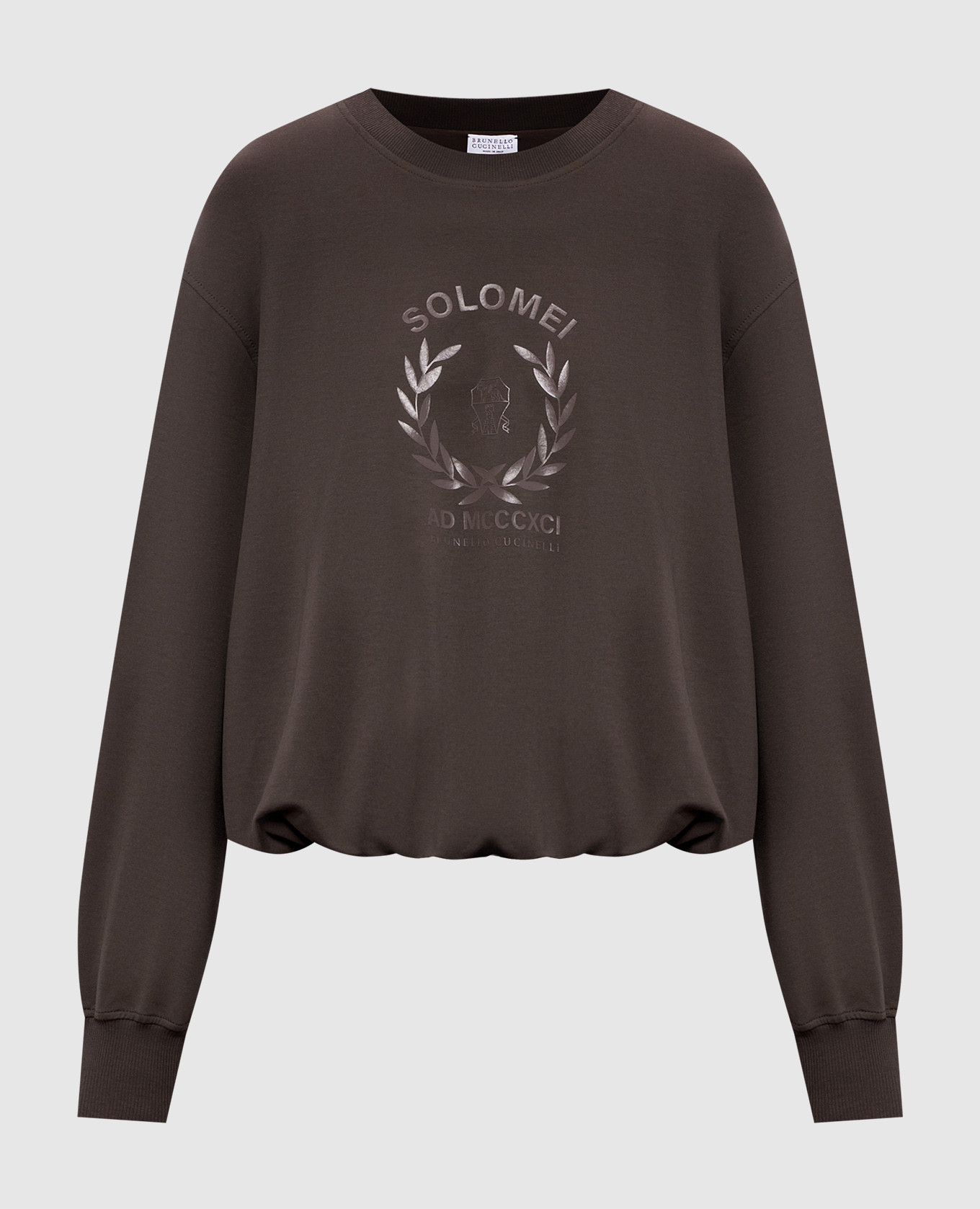 Brown sweatshirt with branded print