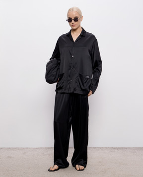 Maison Margiela MM6 Black silk pajama style pants MJH220050