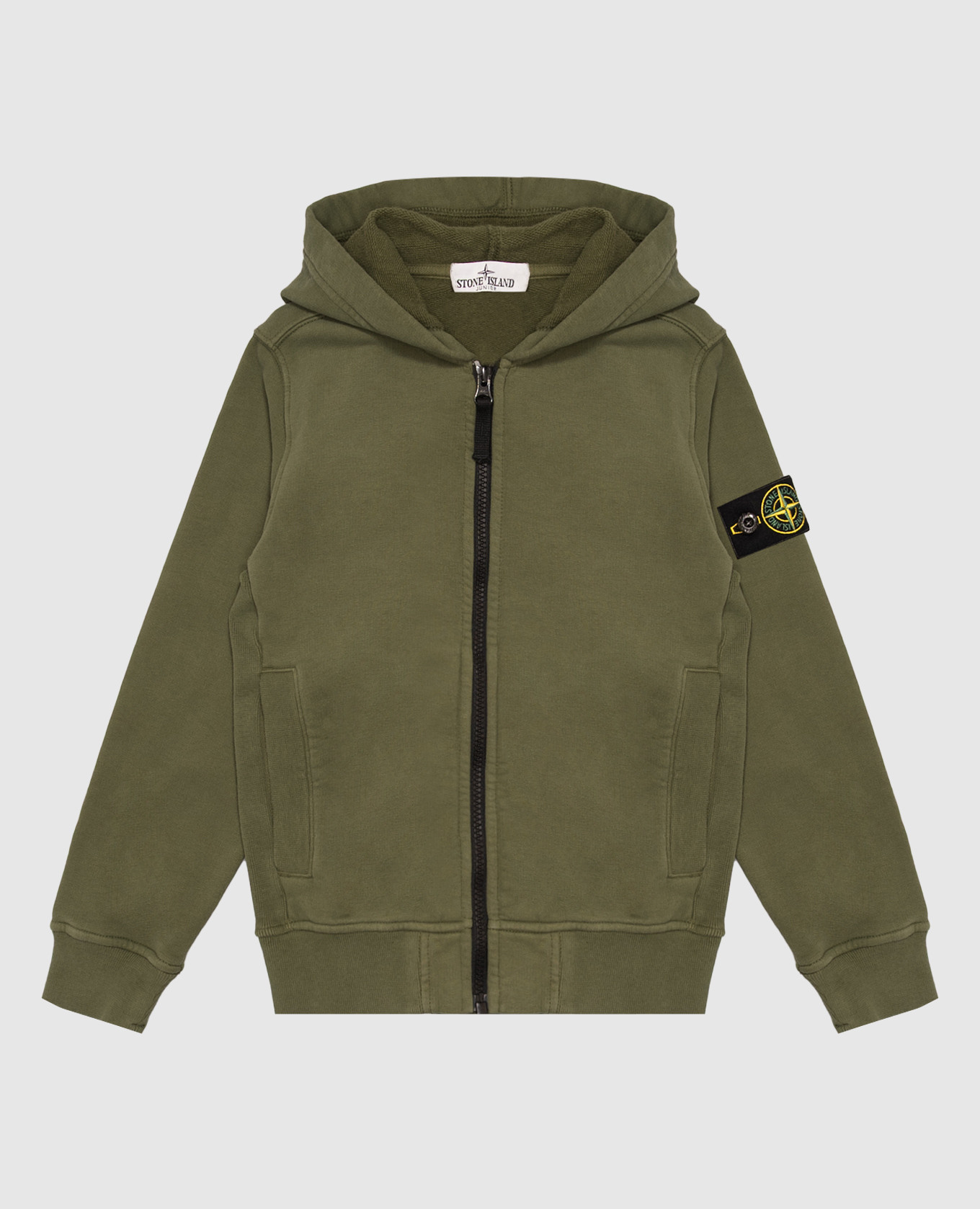 Children's green sports jacket with logo patch
