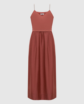 Peserico Red midi dress with chain A025101979A