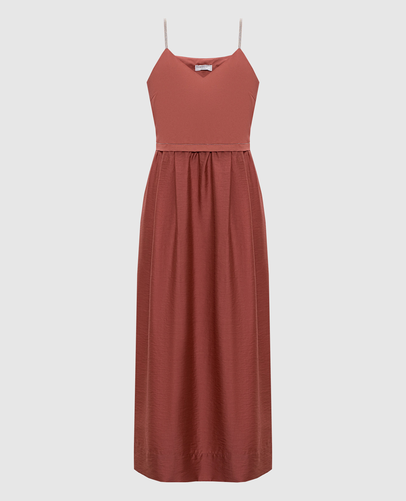 Red midi dress with chain
