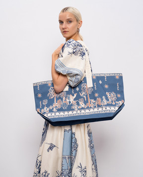 Alemais Blue Acacia patterned shopper 6546A