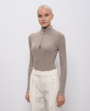 Brunello Cucinelli Beige cashmere and silk sweater M41844604