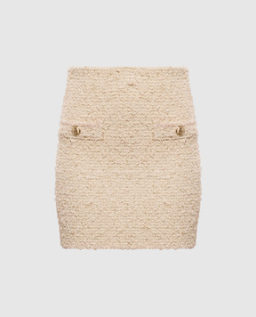 Balmain Beige tweed mini skirt with lurex SK0000000039