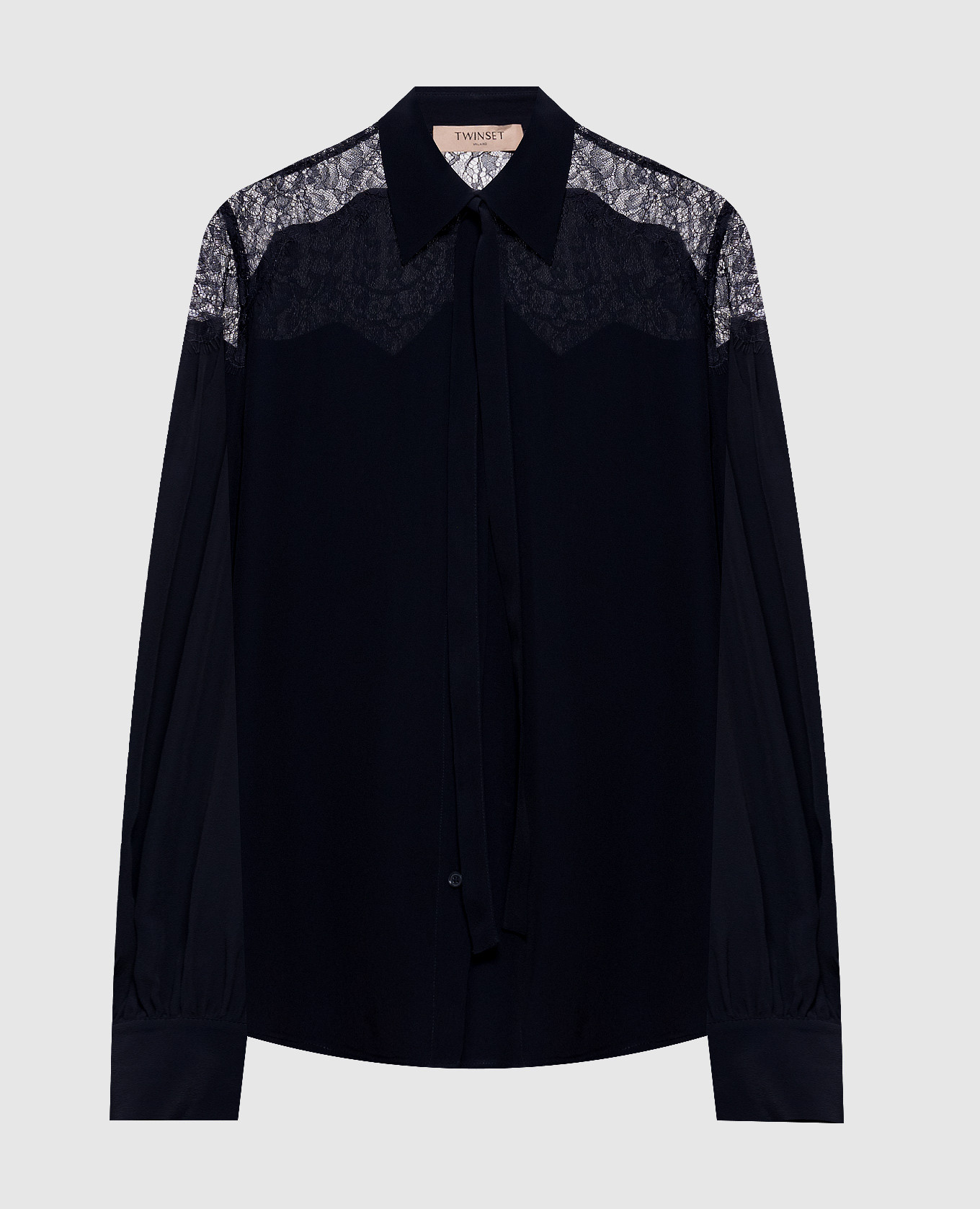 Blue blouse with lace