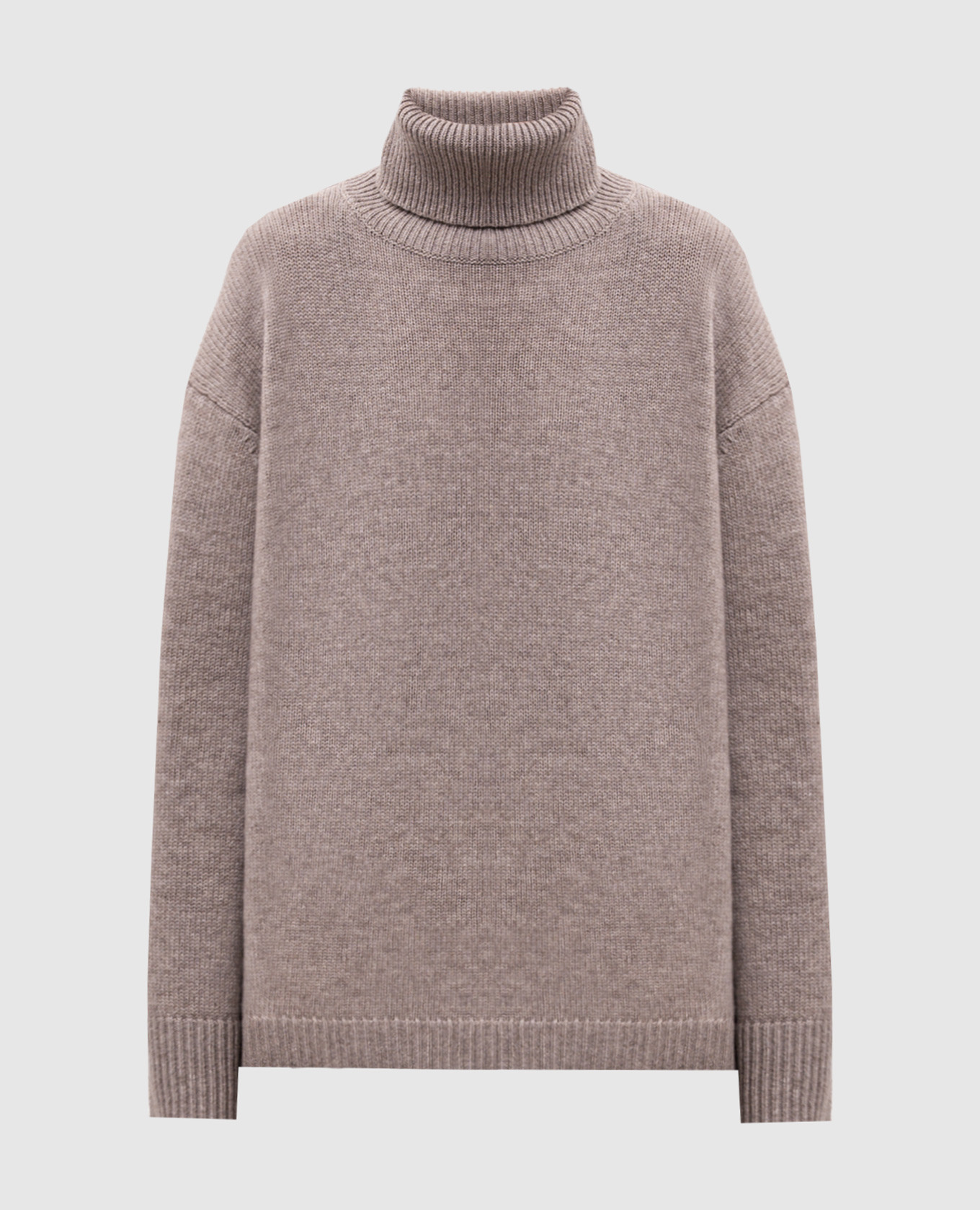 Beige wool and cashmere pants with slits