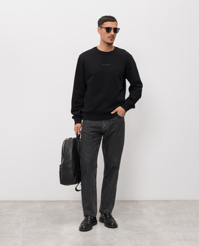 Trussardi Black sweatshirt with textured logo G8238000121NMF509F01