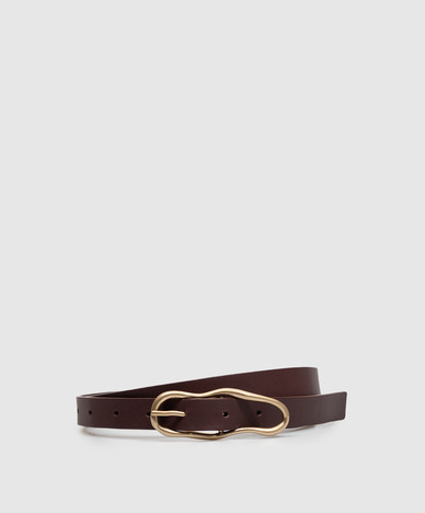 Burgundy leather belt Groviglio