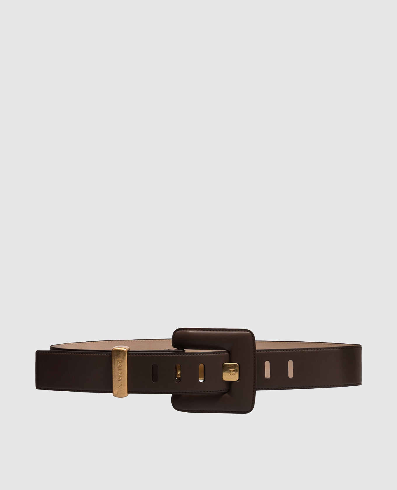 Anthem Brown Leather Belt Balmain