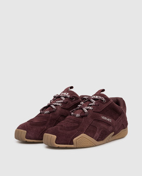 Versace Burgundy suede Galaxia sneakers 10190071A15427